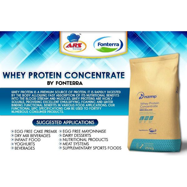 Combo 2Kg Đạm Whey Cô Đặc 80% NZMP Concentrate Vị Sữa Vanilla