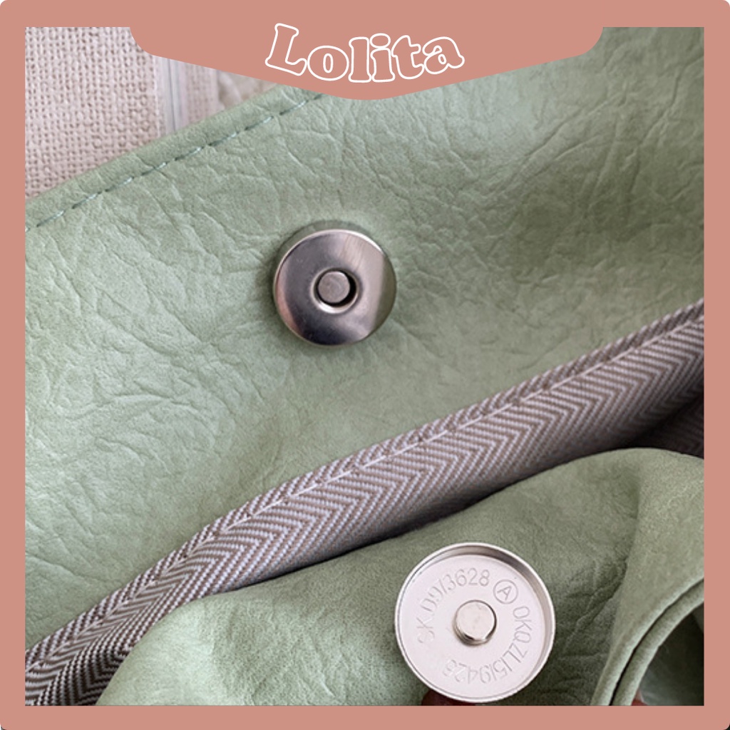 Túi Xách Tote Da Nhăn Bản To Công Sở Vintage LOLITA