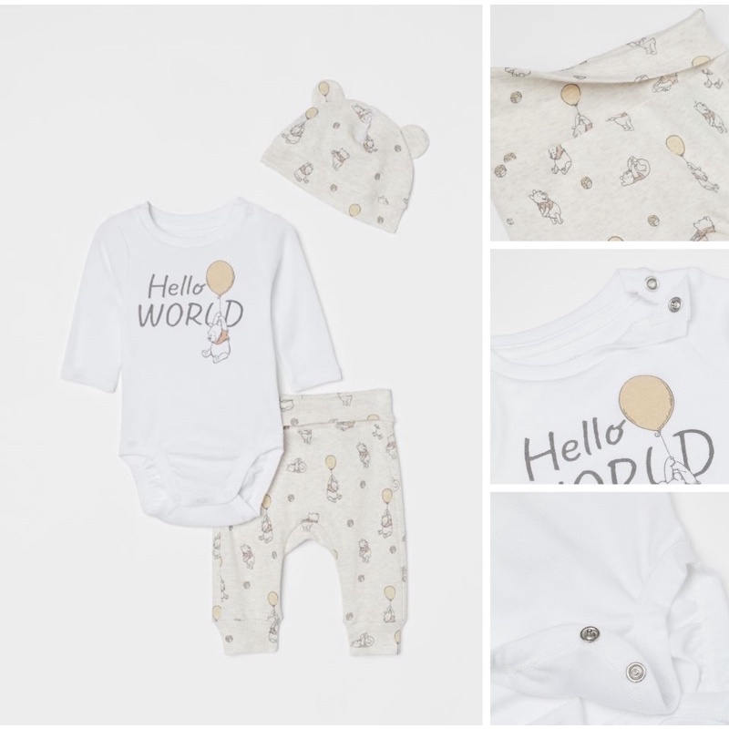 Set 3 chi tiết cho các bé trai bé gái hình gấu hàng chính hãng