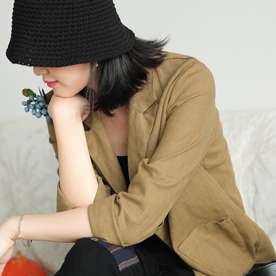 Áo khoác Vest, Blazer nữ chất Linen hai khuy trẻ trung công sở, nhiều màu | BigBuy360 - bigbuy360.vn