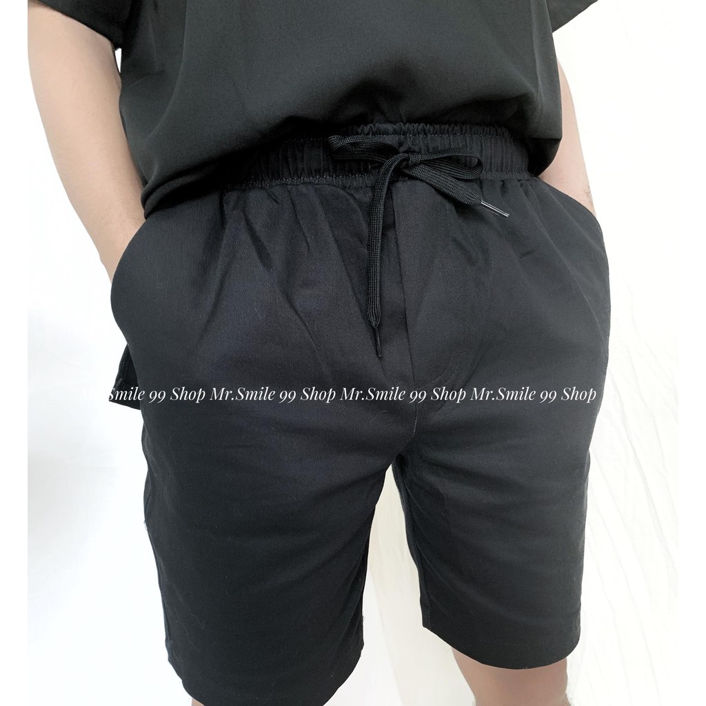 QUẦN SHORT KAKI ĐEN/TRẮNG/TRẮNG KEM. FORM ĐẸP VẢI DÀY MR SMILE 99 SHOP