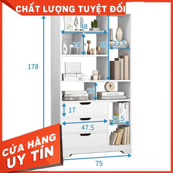 [ẢNH THẬT] Tủ để sách bằng gỗ kiêm vách ngăn phòng, Tủ để hồ sơ văn phòng, Kệ sách đẹp DH-BGK2018