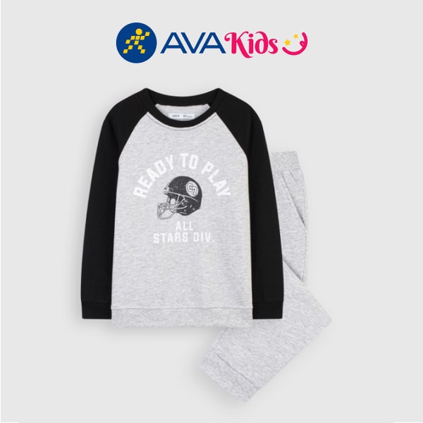 Bộ tay dài bé trai Canifa 2ST21W010-SA534 màu xám