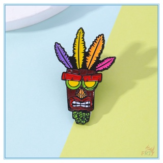 ★ ban nhạc crash bandicoot - trâm cài mặt nạ aku ★ 1 huy hiệu cài áo ba lô tráng men hình trò chơi doodle