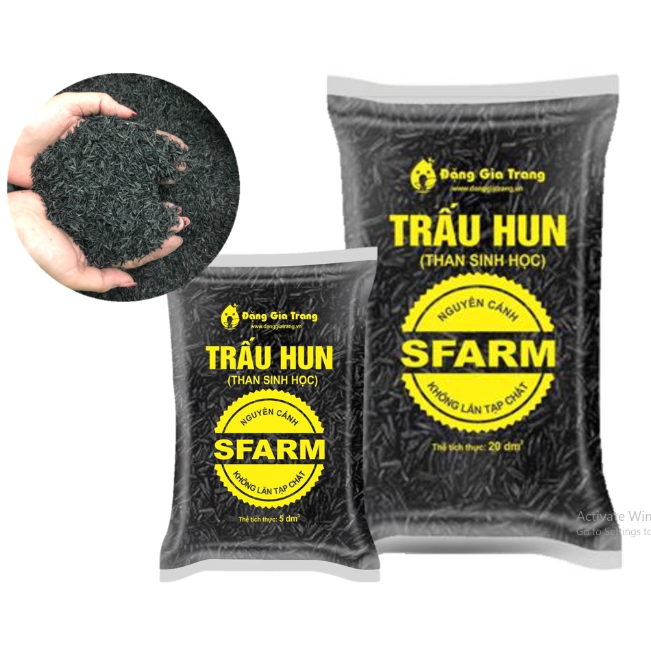 Trấu Hun Nguyên Cánh - Giá Thể Trấu Hun - Than Sinh Học Nguyên Cánh Sfarm