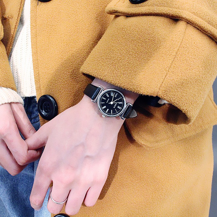 Đồng hồ nữ mặt tròn dây da 5 màu đa dạng CD14 Bán lẻ giá sỉ