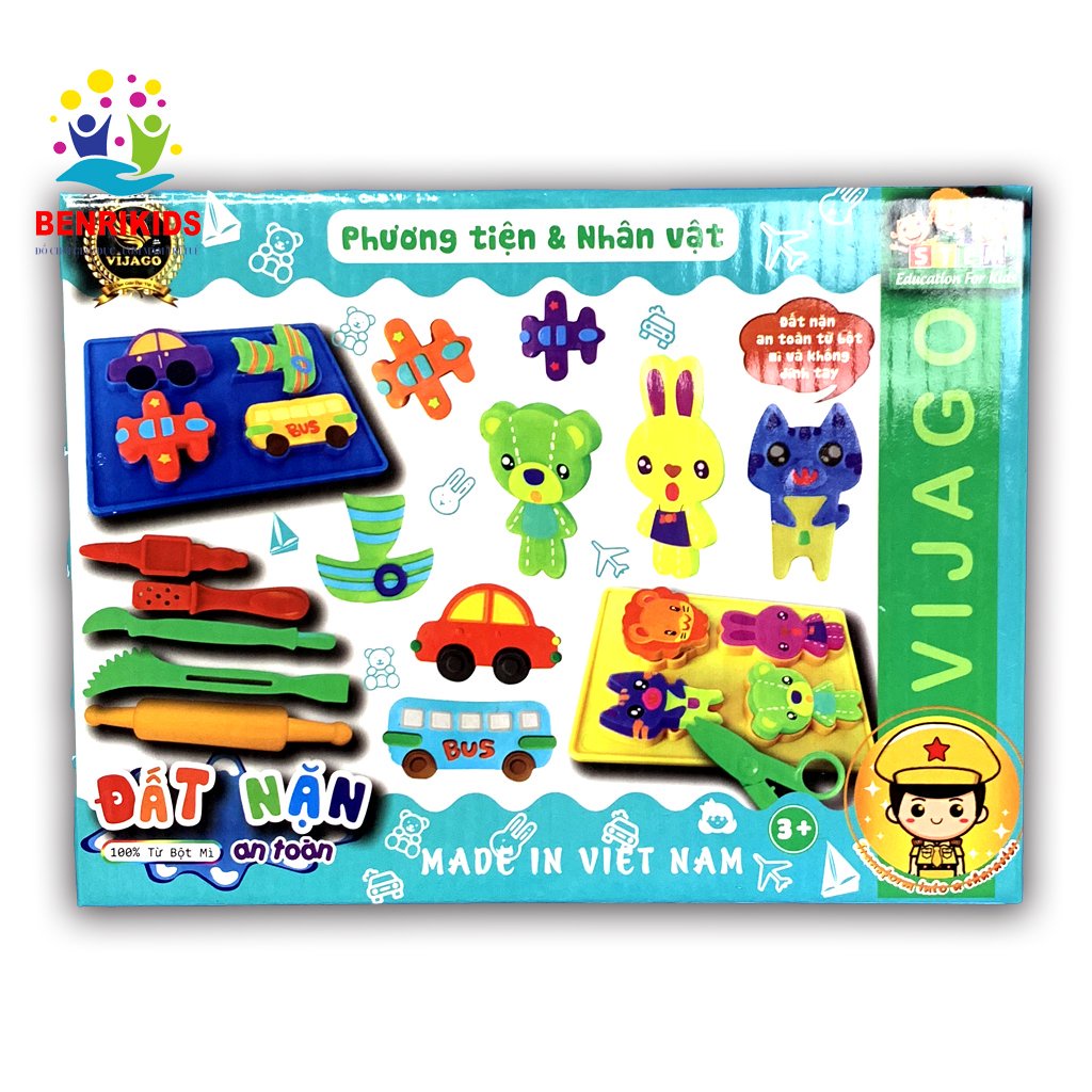 Combo Trọn Bộ Đồ Chơi Đất Nặn An Toàn Hàng Việt Nam (Khuôn, Phụ kiện, Đất nặn) Cho Bé Thỏa Sức Sáng Tạo