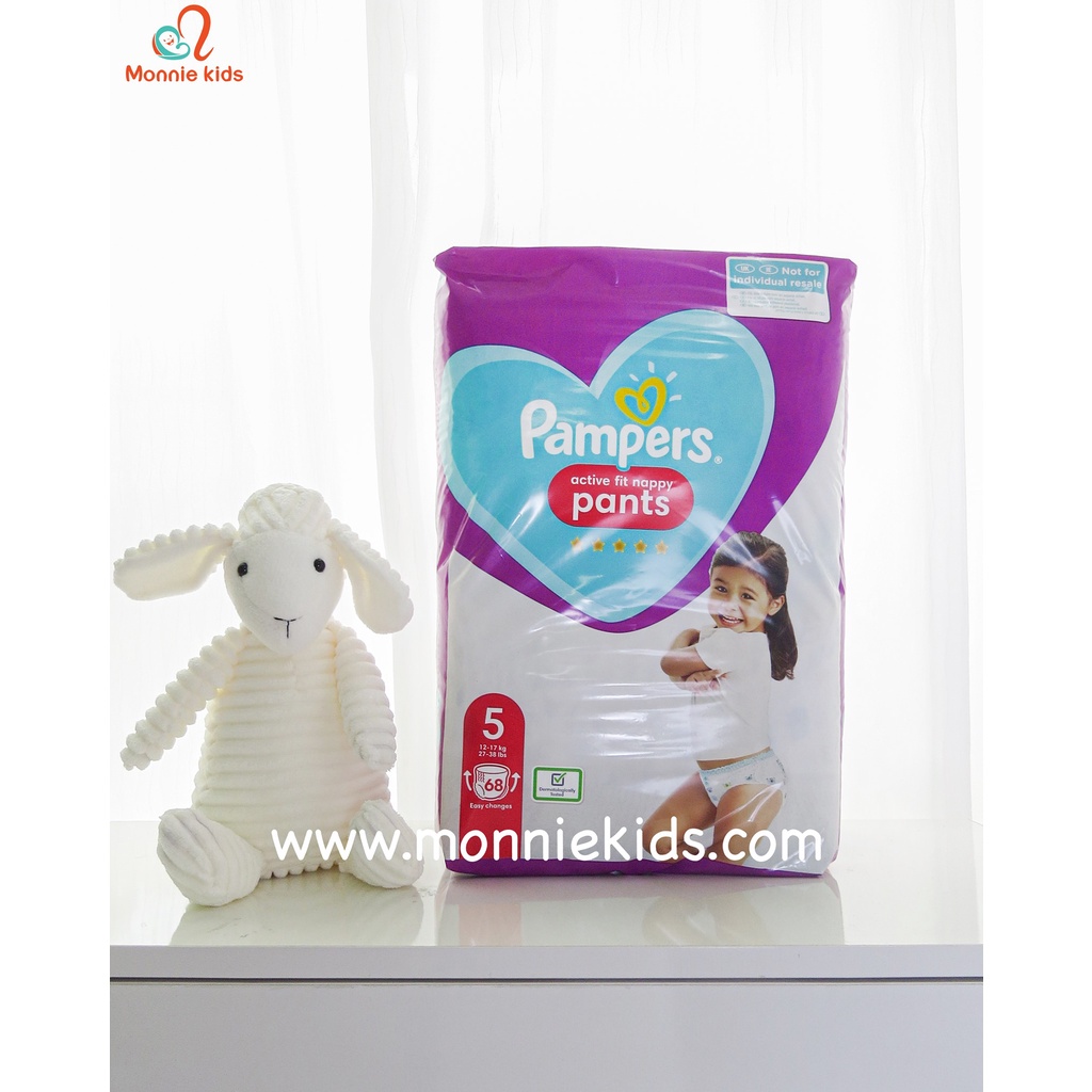 Bỉm quần cho bé Pampers UK, tã em bé siêu thấm hút chống tràn size 4-84 miếng - Monnie Kids