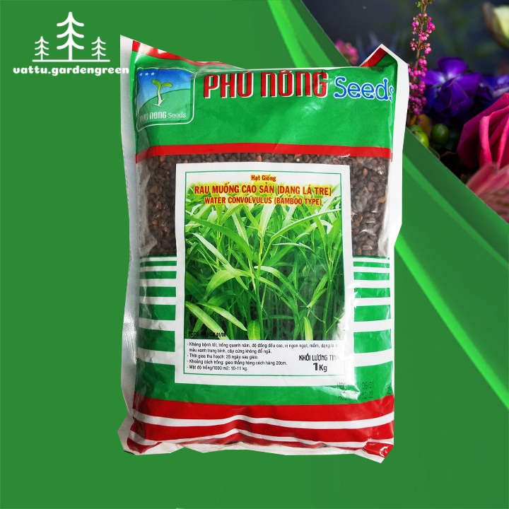 Hạt giống rau muống cao sản dạng lá tre Phú Nông gói 1kg dễ trồng, thời gian sinh trưởng ngắn