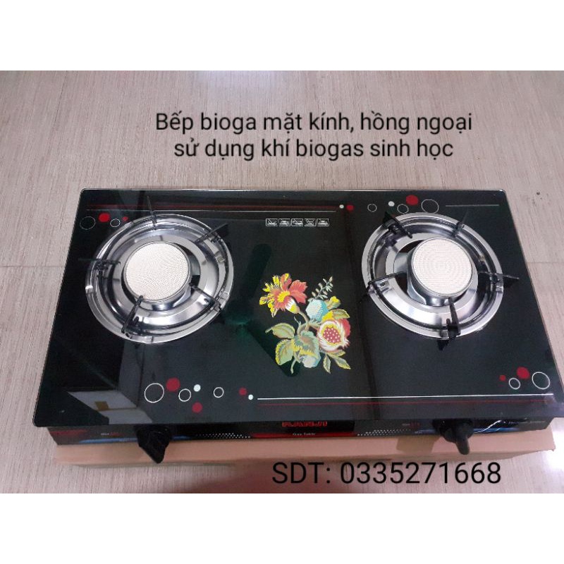 Bếp biogas mặt kính, hồng ngoại ( sử dụng khí bioga sinh học, khí chăn nuôi gia súc )