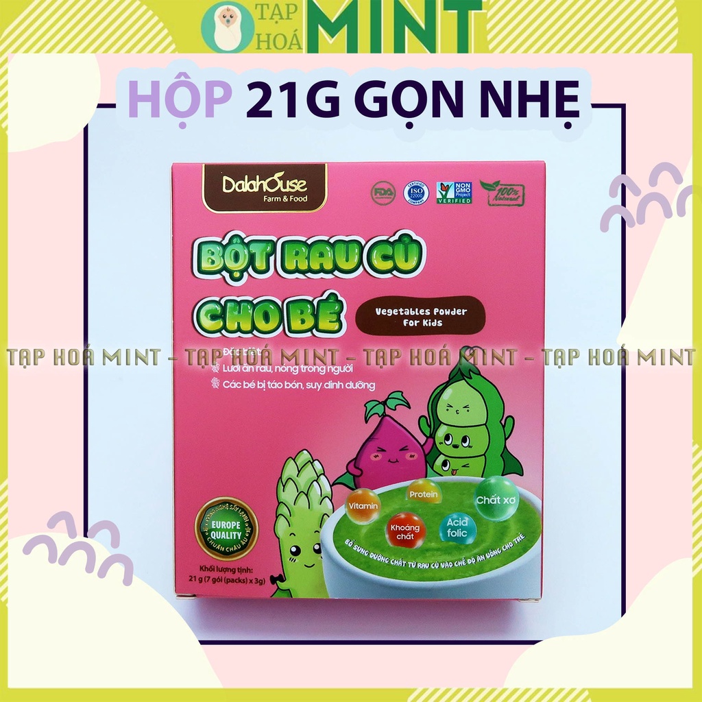 Hộp bột rau củ sấy lạnh 7 vị Dalahouse bé ăn dặm - Tạp hóa mint