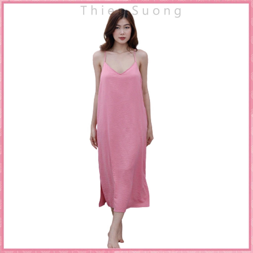 Đầm 2 dây xuông dài Váy xuông dài 🔥GIẢM 45%🔥 6 MÀU - VẢI ĐŨI CÁT CAO CẤP mềm mại rũ rất sang ạ - có túi và lớp lót ngực | BigBuy360 - bigbuy360.vn