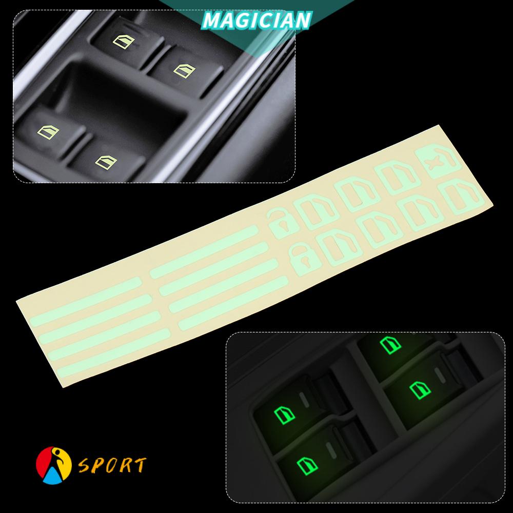 Miếng dán bảng nút công tắc điều khiển cửa xe hơi dạ quang cho Ix25 Santa Fe Ix35 Getz I20 Veloster Coupe Tucson