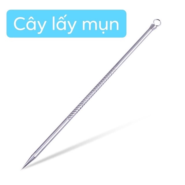 Que nặn mụn - cây nặn mụn dài 13cm, 2 đầu inox loại 1 có bao nhựa