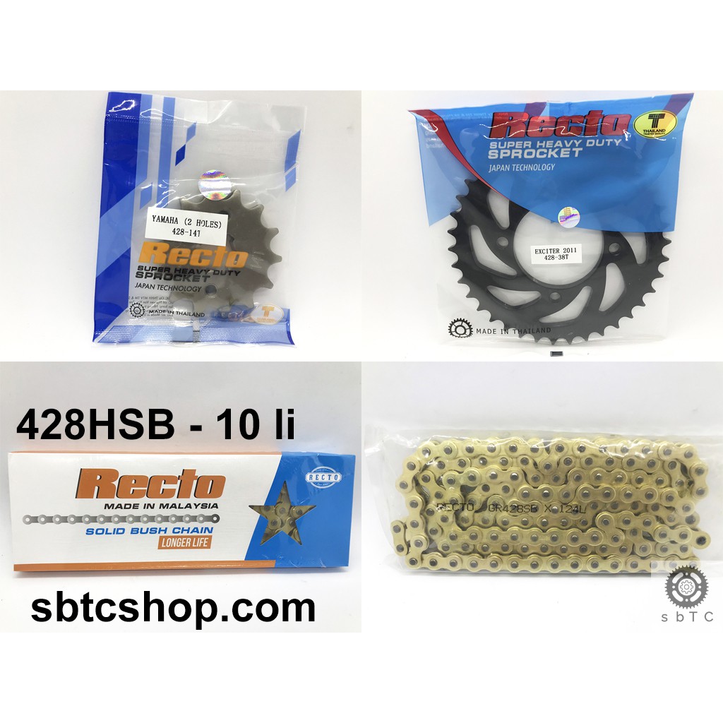 NSD Nhông sên dĩa Recto 10 li Exciter 135 chính hãng Thái Lan