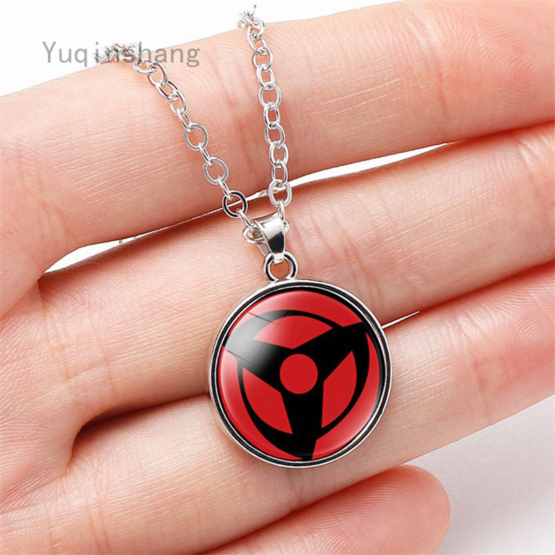 Vòng cổ mặt đá ngọc bích hình mắt tròn phong cách anime Naruto