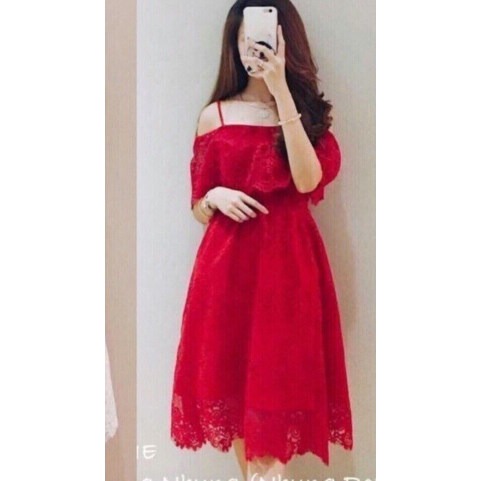 Đầm ren trễ vai công chúa siêu xinh + Ảnh thật | BigBuy360 - bigbuy360.vn