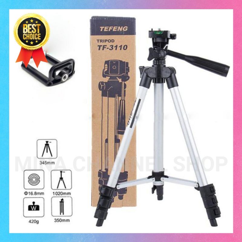 Chân quay phim chụp hình máy ảnh, điện thoại Tripod TF - 3110 Gậy quay phim Youtube - Gậy livestream Facebook