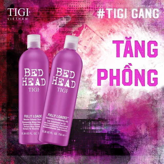 TiGi Bed Head 750ml màu tím bộ dầu gội dầu xả phục hồi và tăng độ phồng cho tóc