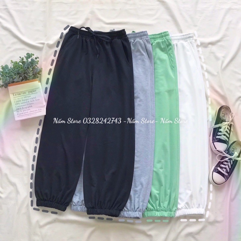 (Ảnh thật) Quần jogger trơn dài ống rộng - quần ống suông dây rút unisex nam nữ - Quần trơn dài ống bo thể thao | BigBuy360 - bigbuy360.vn