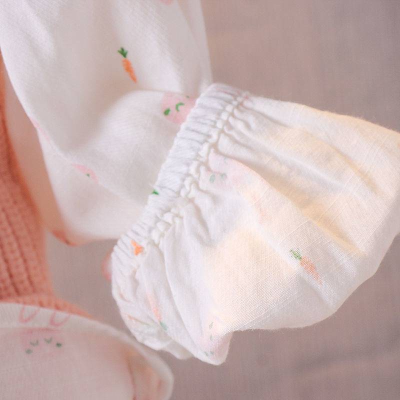 AG07 - Áo Sơ Mi Bé Gái, Áo sơ mi tiểu thư cho bé, chất thô đũi, cổ cánh sen, hình thỏ từ 8-21kg, Richkid123