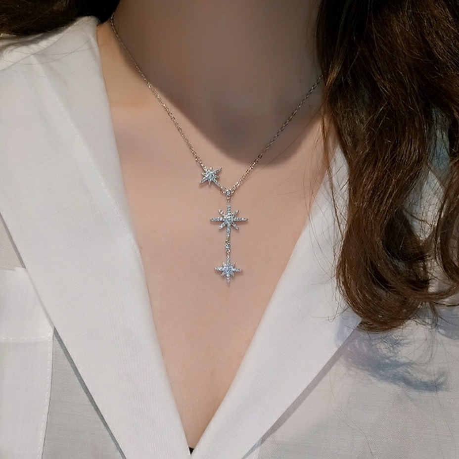Dây chuyền Bạc ý 925 ngôi sao treo dài