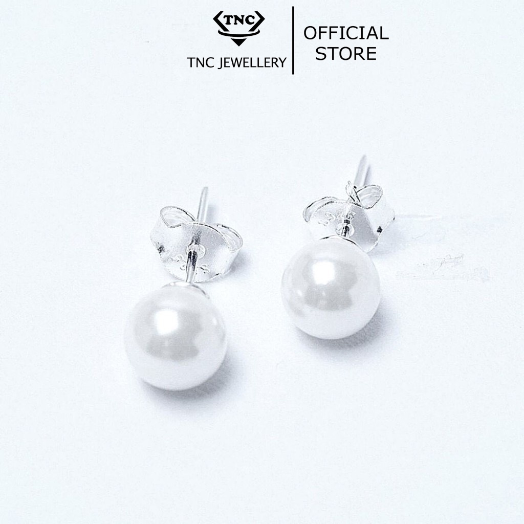 Bông Tai Bạc Thanh Lịch Hạt Tròn-TNC Jewellery