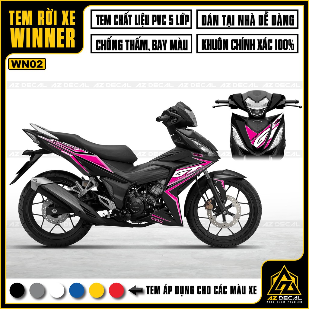 Tem Xe Honda Winner 150 Mẫu GP | WN02 | Chất Liệu Decal PVC Cao Cấp Chống Nước, Chống Phai Màu, Dễ Dán