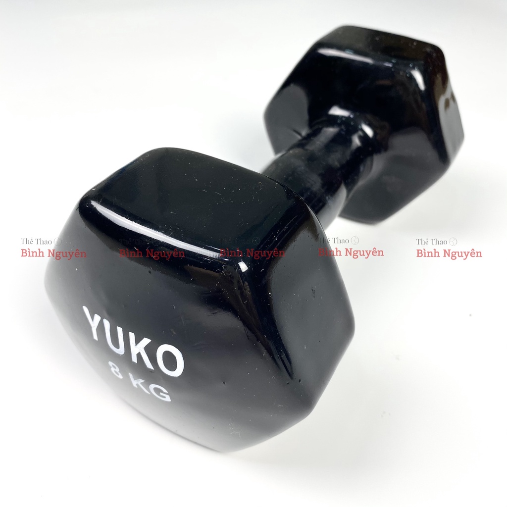 Tạ tay 8kg 10kg Yuko lõi gang đặc bọc cao su bền bỉ nhỏ gọn tập gym thể hình chống trơn trượt, xước vỡ sàn