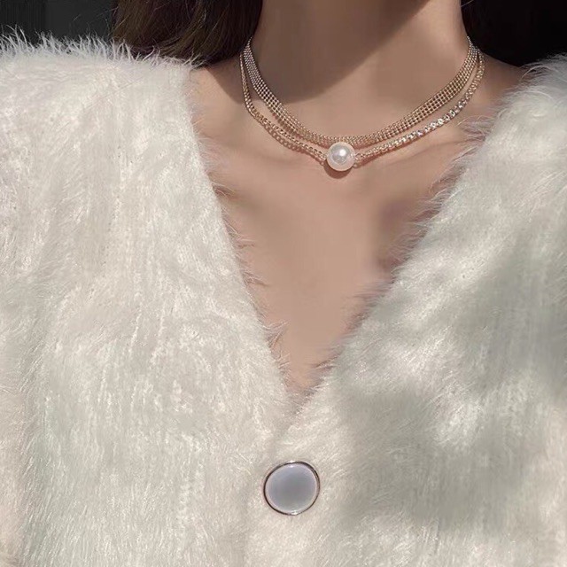 Vòng choker ngọc cực sang chảnh, cá tính với 2 màu✨