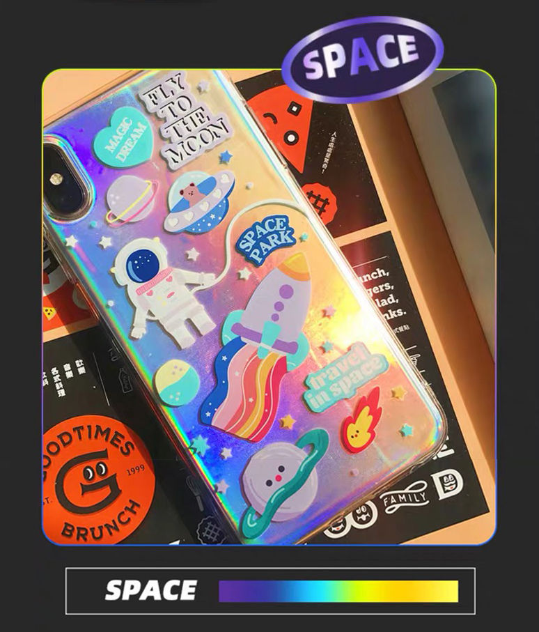 Ốp điện thoại nhựa mềm in hình phi hành gia thích hợp cho Iphone 6s 7plus8x 11pro