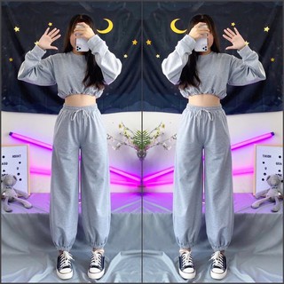 Set áo croptop + jogger pant