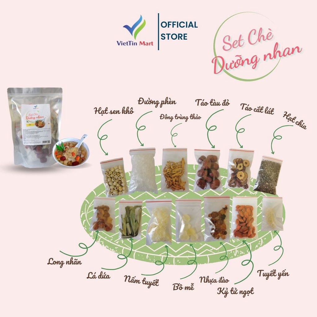 Set Nguyên Liệu Nấu Chè Dưỡng Nhan Viettin Mart 400g
