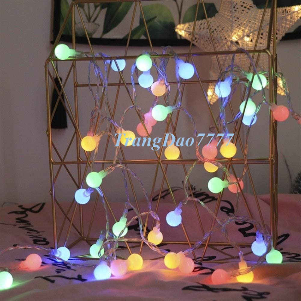 Đèn Led Xài Pin/Cắm Điện Bóng Đèn Tròn Cherry Ball Trang Trí Decor Phòng Ngủ Tiệc Noel Cắm Trại Đẹp Lung Linh