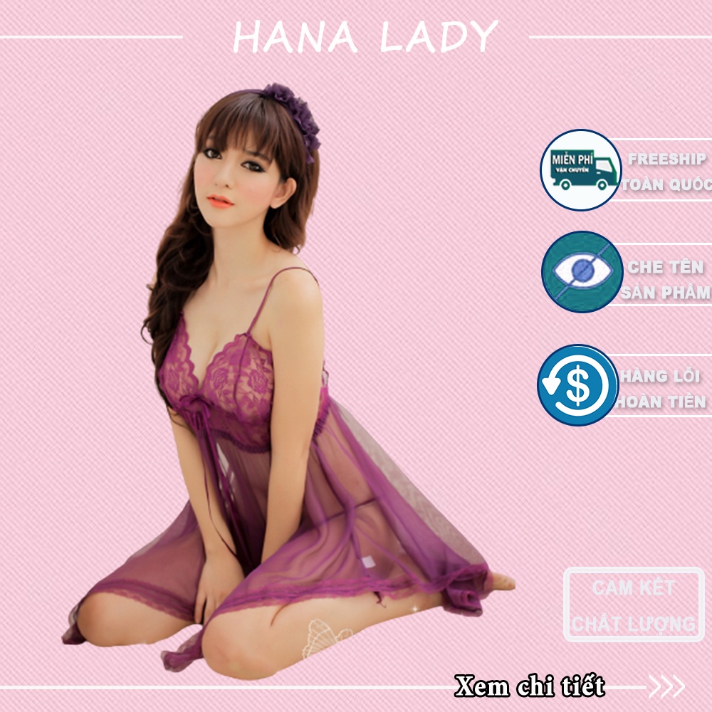 Váy ngủ 2 dây, đồ ngủ sexy gợi cảm siêu mỏng xuyên thấu quyến rũ VN012