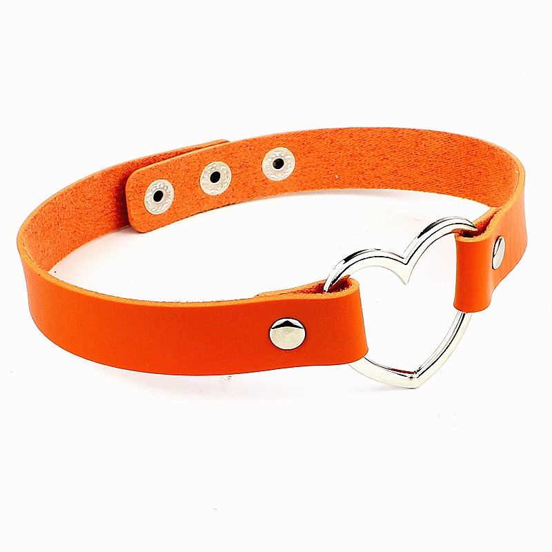 Beadia Vòng Cổ Choker Da PU Mặt Hình Trái Tim Phong Cách Gothic Punk Quyến Rũ Dành Cho Nữ