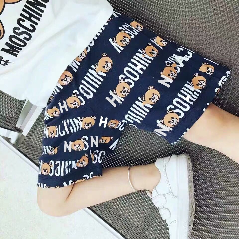 Quần Short Cotton Mỏng Năm Tấc Màu Đen In Họa Tiết Phong Cách Hàn Quốc Nhật Bản Thời Trang Mùa Hè Cho Bé Trai / Gái