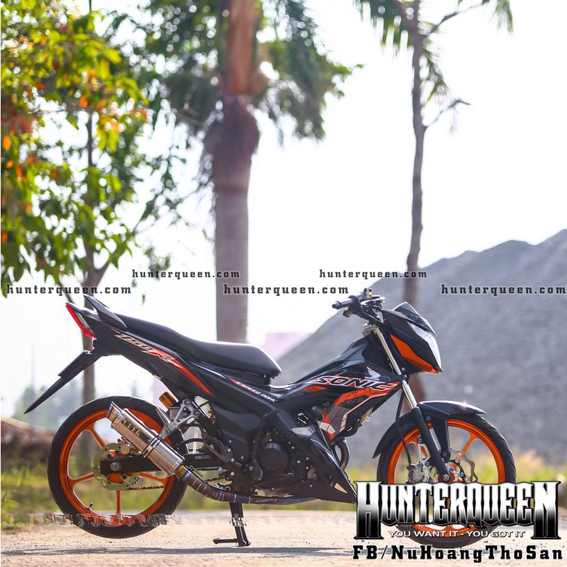 Tem rời cao cấp mẫu 2019. Decal dán xe Sonic màu, phối cam sành điệu. Kích thước chuẩn, không bay màu