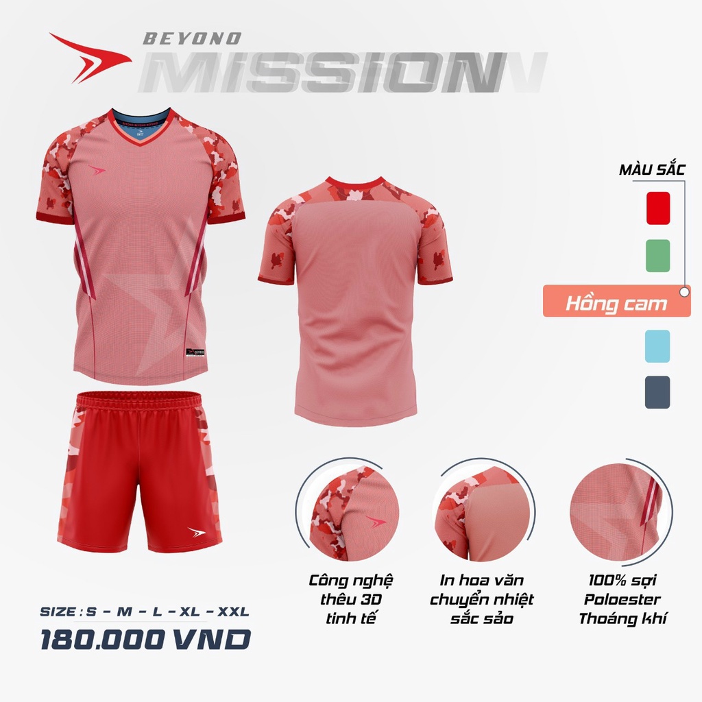 Bộ Quần Áo Bóng Đá Không Logo Beyono Mission, Bộ Đồ Đá Bóng Chất Vải Cao Cấp Thấm Hút Mồ Hôi, Mềm Mại Thoáng Át