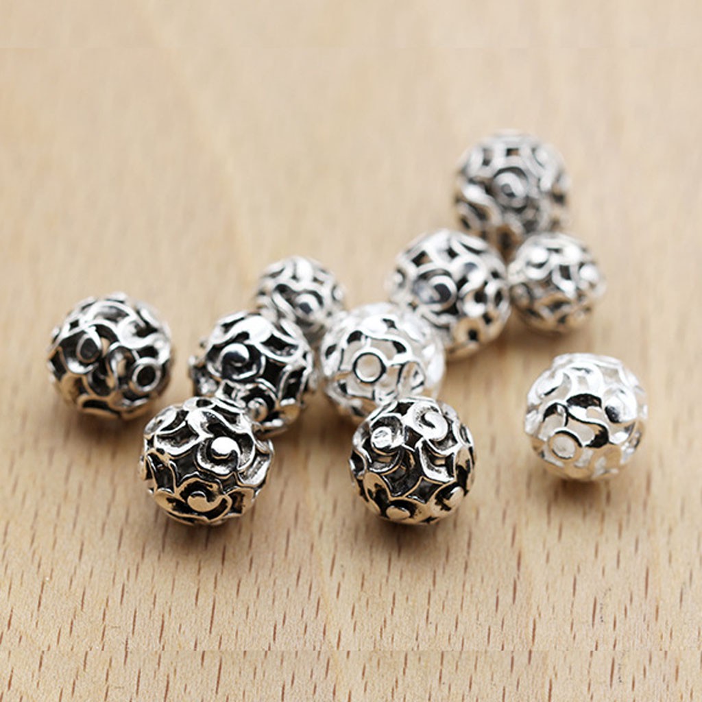 Phụ kiện Charm bạc Hạt đám mây hạt 9mm