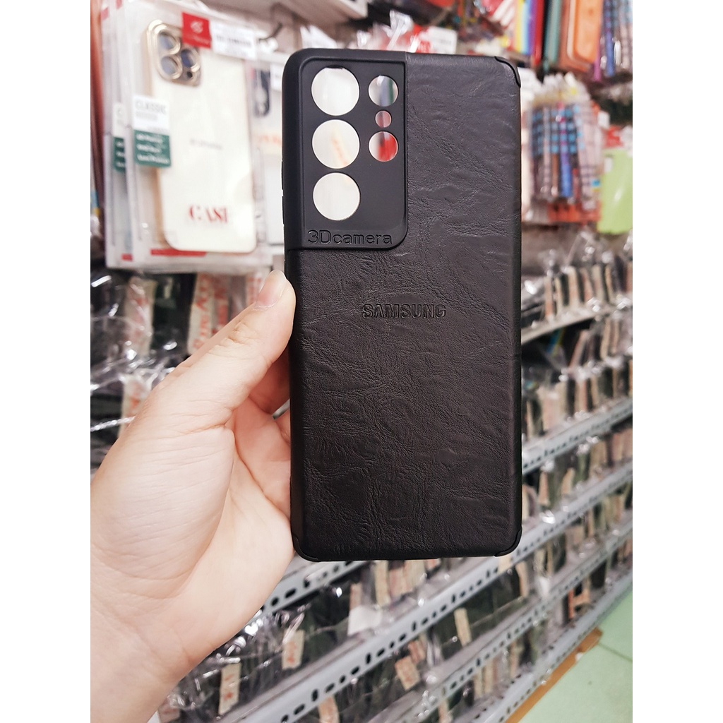 Ốp lưng da logo cho Samsung S21 Ultra