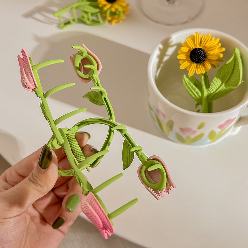 Kẹp Tóc Hình Hoa Tulip Lớn Thanh Lịch Cho Nữ