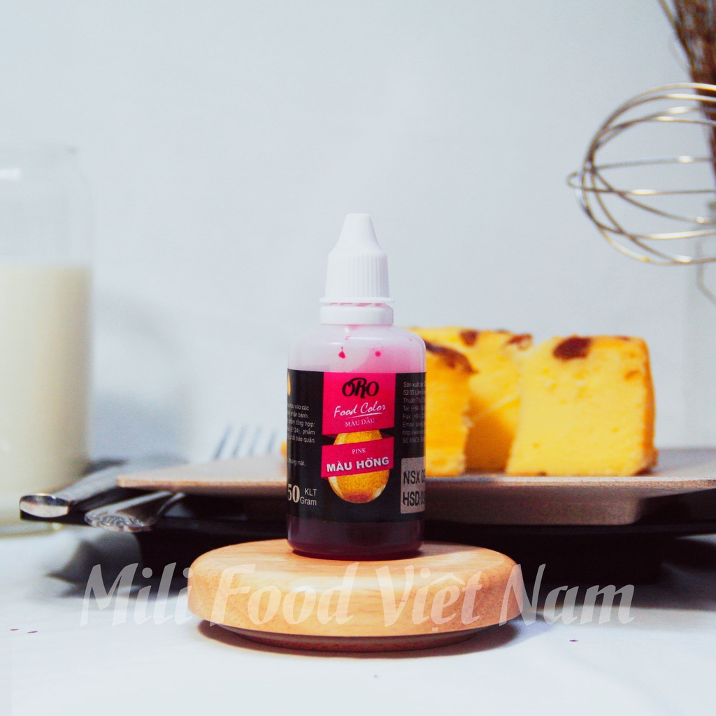 [MÀU LÀM BÁNH] Màu thực phẩm ORO - Lốc 10 chai 50GRAM