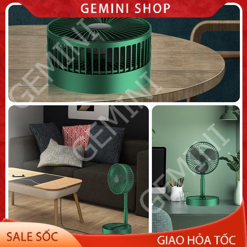 Quạt sạc tích điện mini gấp gọn FS002 mini cầm tay để bàn siêu mát pin dùng 8h 3 cấp độ gió GEMINI SHOP