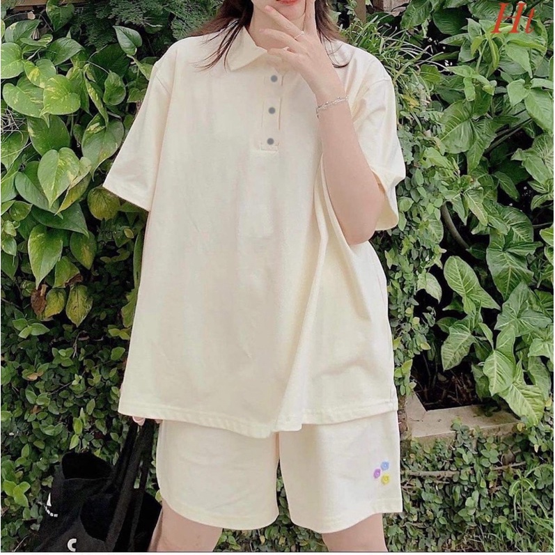 Bộ đùi polo quần hoa HT11