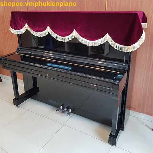 Khăn phủ đàn Piano ngăn bụi chống trầy - nhung đỏ