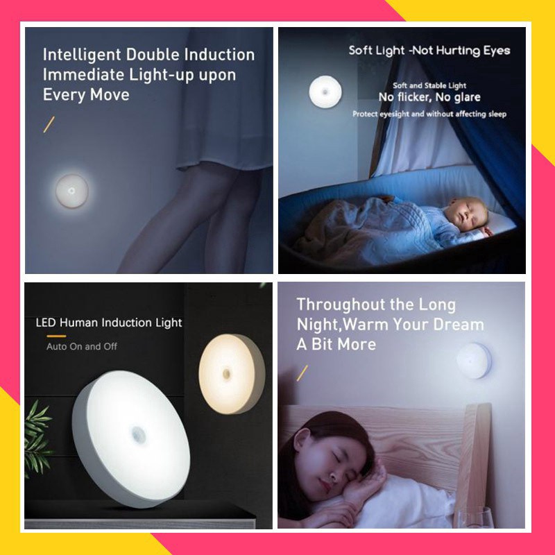 Đèn Led LICER cảm biến chuyển động 3 chế độ có thể sạc lại cho gia đình
