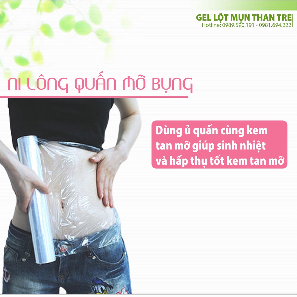 Ni lông quấn bụng, đùi, bắp tay giảm mỡ loại đẹp.Cuộn màng co nilong quấn bụng giảm mỡ