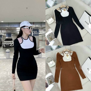 ĐẦM BODY GÂN PHỐI VIỀN TRỄ VAI #LYIE