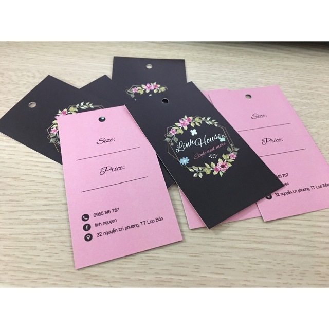 Combo 500 chiếc Tag quần áo thiết kế theo yêu cầu